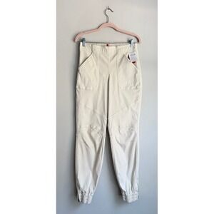 Spanx Stretch Twill Cargo Jogger Pants Parchment Off-White 20319R Medium NWT